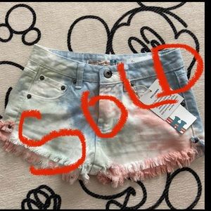 BNWT pastel denim shorts